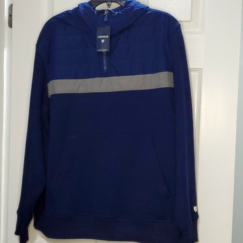 Nwt Daniel Cremieux Navy Drawstring Hoodie Puffer Feel Xl